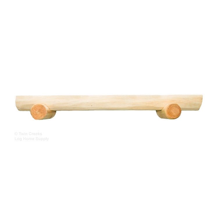 White Pine Half-Log Mantel With Coped Supports